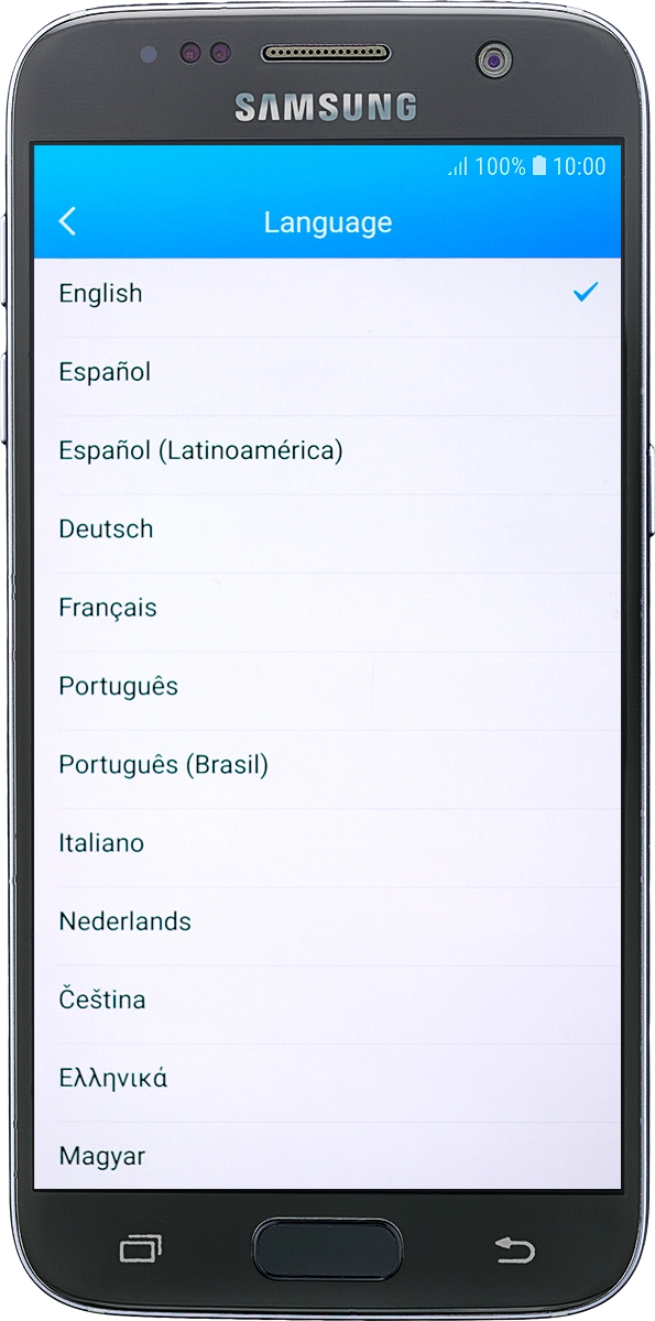 On your phone: Press the required language.
