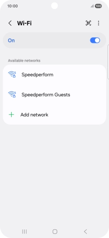 Press the required Wi-Fi network.