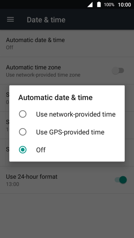 Press the required setting to turn on the function.