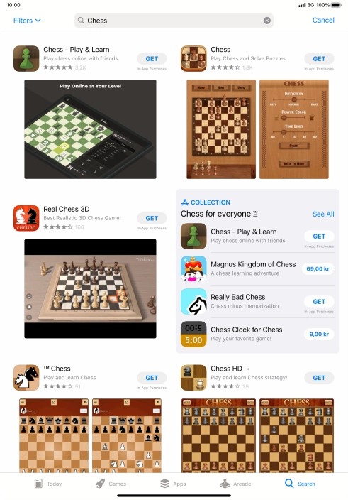 Press the required app.