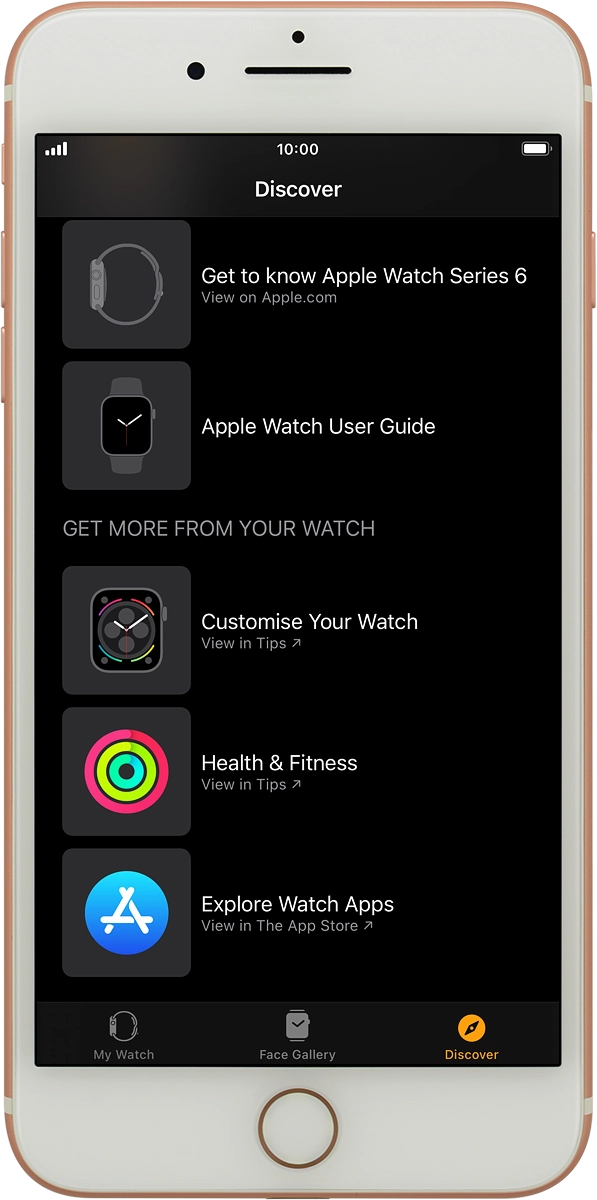 On your phone: Press Explore Watch Apps.