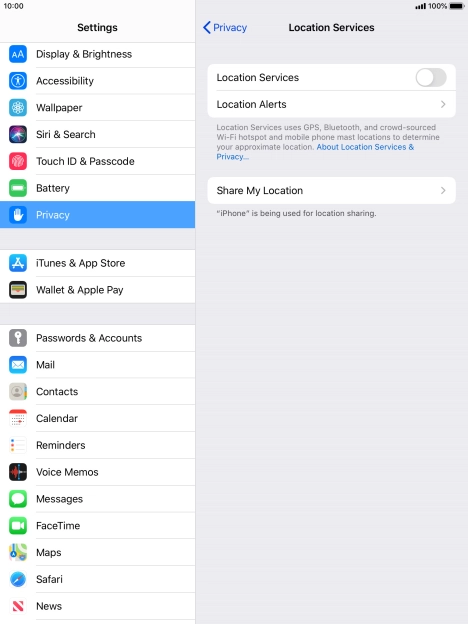 Press the indicator next to 