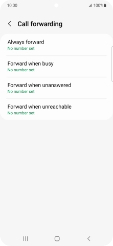 Press the required divert type.