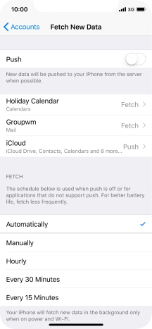 If you turn off the function, press the required setting.