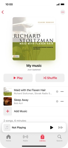 Go to the required category or playlist and press the required audio file.