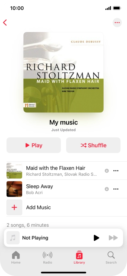 Go to the required category or playlist and press the required audio file.