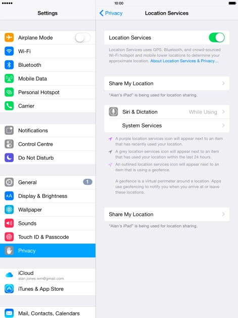Press the indicator next to 