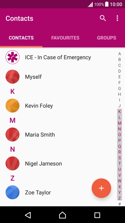 Press the new contact icon.