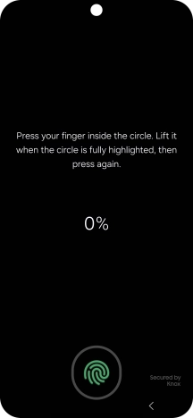Follow the instructions on the screen to create the phone lock code using your fingerprint.