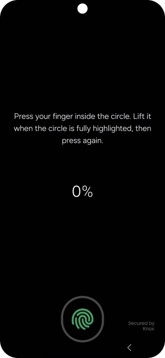 Follow the instructions on the screen to create the phone lock code using your fingerprint.