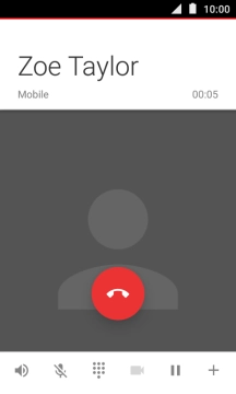 Press the end call icon.