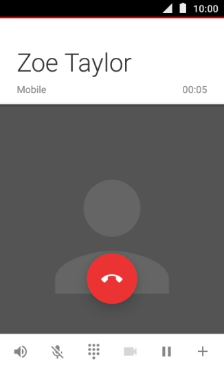 Press the end call icon.