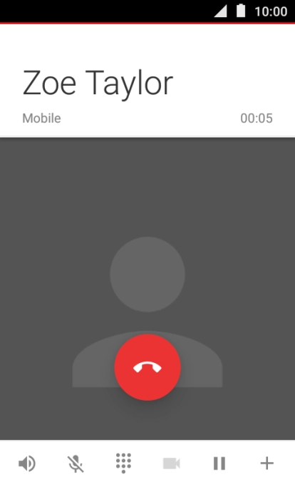 Press the end call icon.