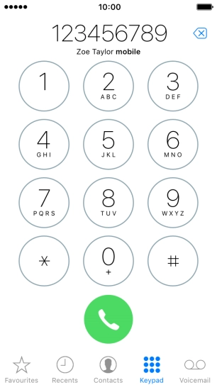 Key in the required number and press the call icon.