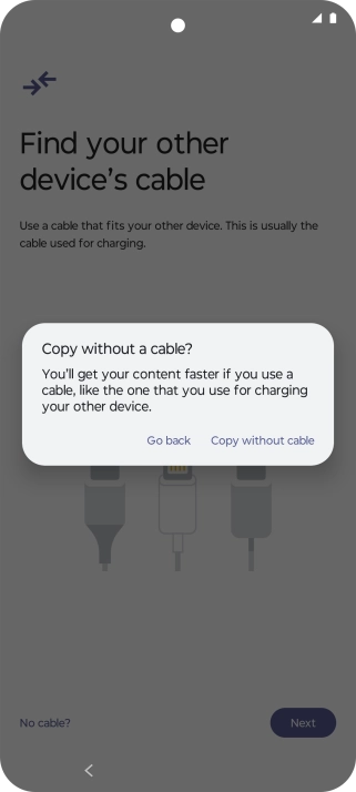 Press Copy without cable.