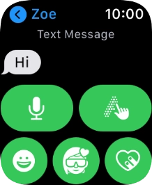 Press the microphone icon and follow the instructions on the screen to record and send the message.