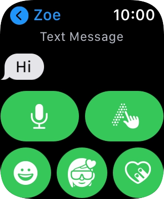 Press the microphone icon and follow the instructions on the screen to record and send the message.
