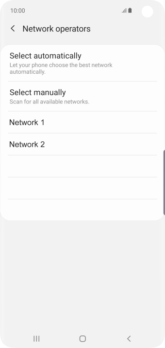 Press the required network.