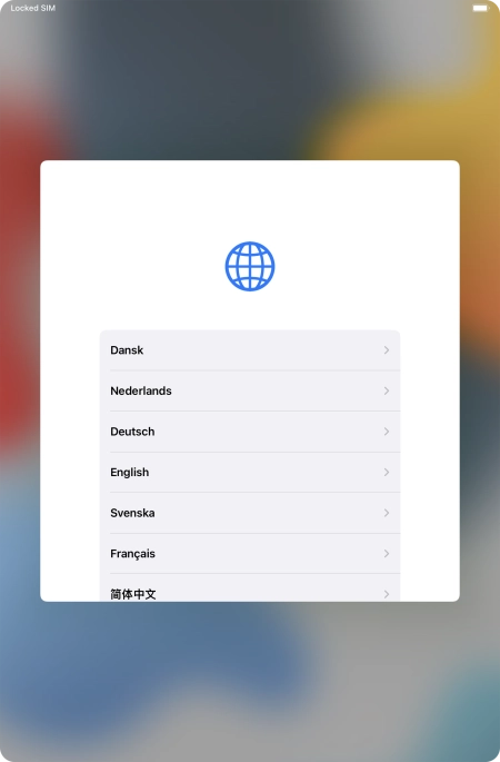 Press the required language.