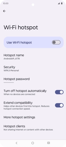 Press Hotspot password.