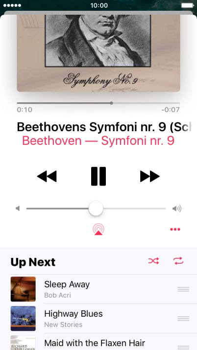Press the shuffle icon to turn the function on or off.