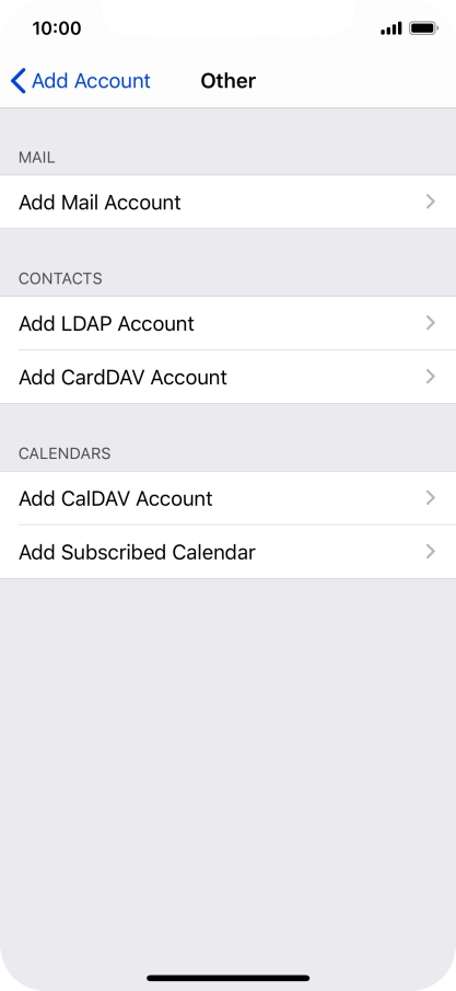 Press Add Mail Account.