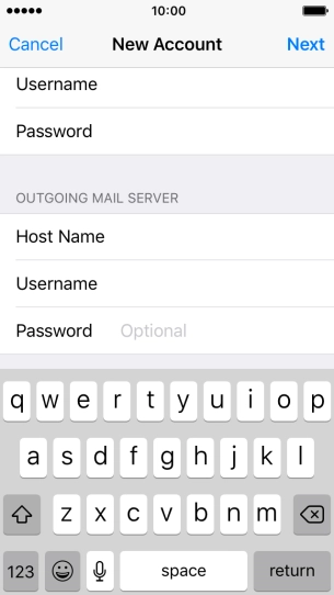 Press Password and key in the password for your email account. Please note that if you have a Vodafone email address, you need to key in the password for your email account.
