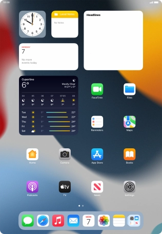 Slide your finger downwards starting from the top right side of the screen.
