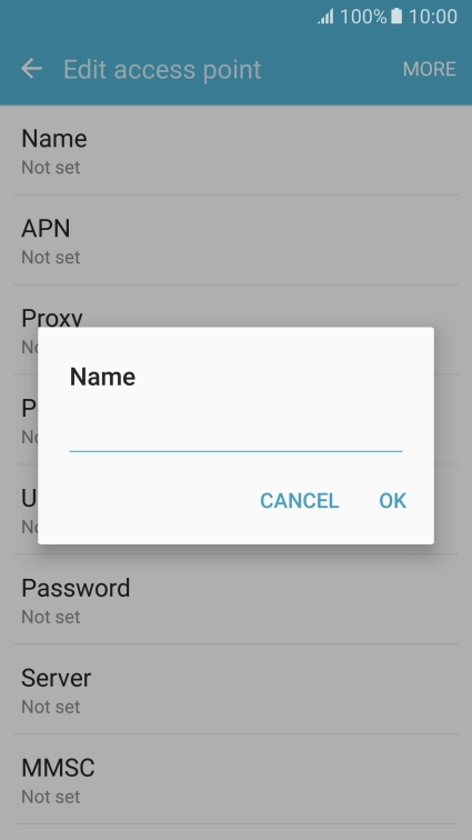 Key in Vodafone MMS and press OK.