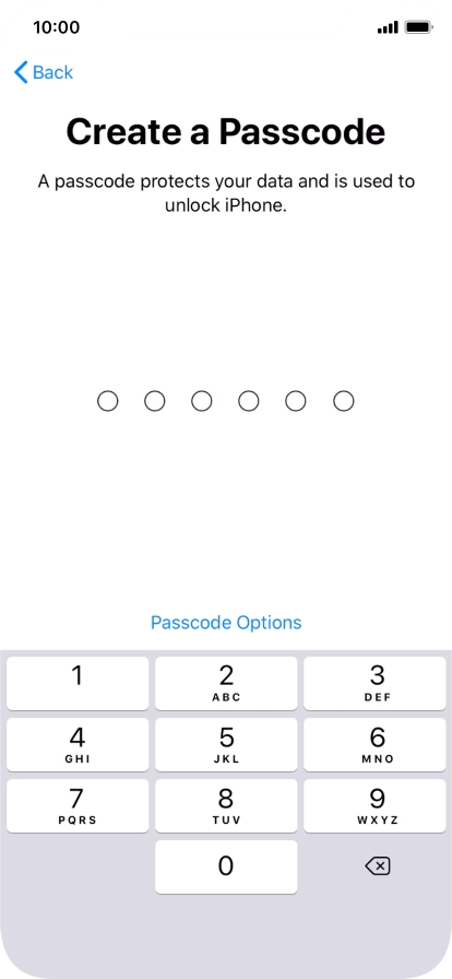Press Passcode Options.