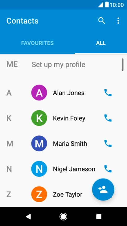 Press the required contact.