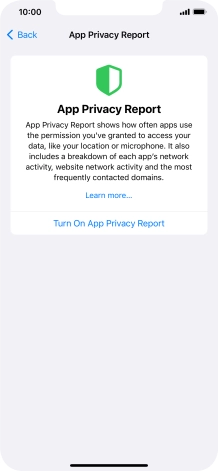 Press Turn On App Privacy Report to turn on the function.