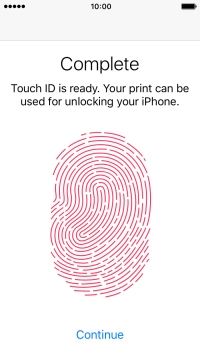 Press Continue. If you haven't previously selected a phone lock code, key in a code of your own choice twice.
