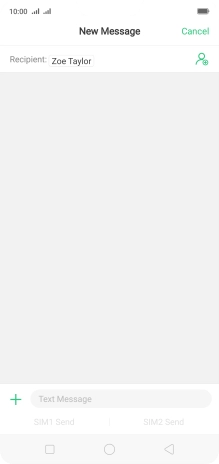 Press the text input field and write the text for your picture message.