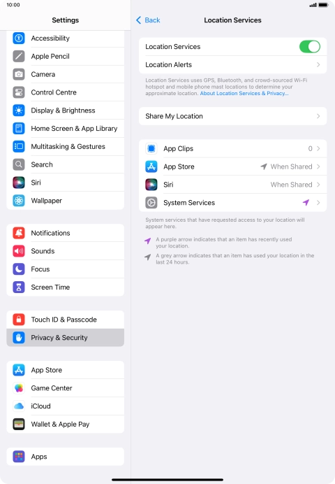 Press the required app.