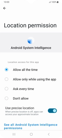 Press the required setting.