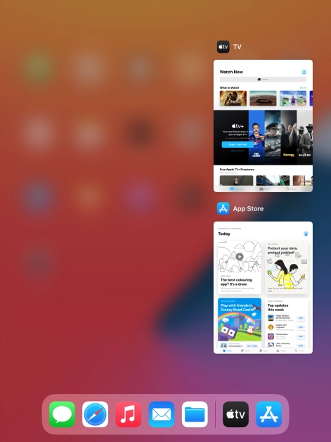 Slide upwards on the required application to end it.