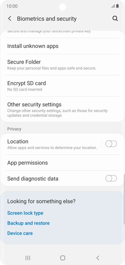 Press Other security settings.