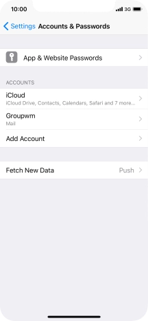 Press the name of the email account you've just set up.
