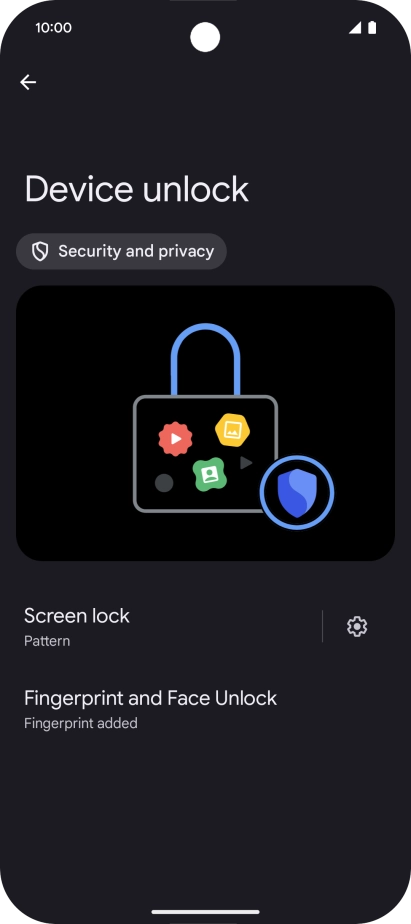 Press Screen lock and key in the additional phone lock code you created earlier.