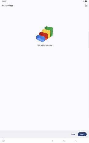 To create a new folder, press the new folder icon and follow the instructions on the screen to create a new folder.