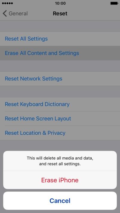 Press Erase iPhone.