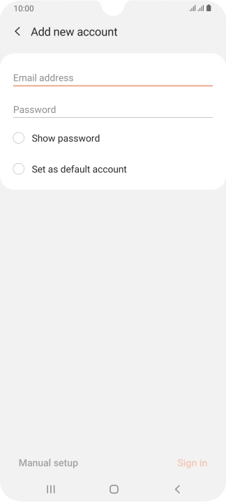 Press Email address and key in your email address.