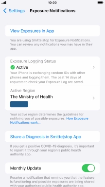Press Exposure Logging Status.