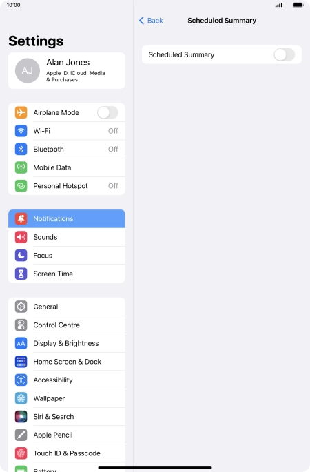 Press the indicator next to 