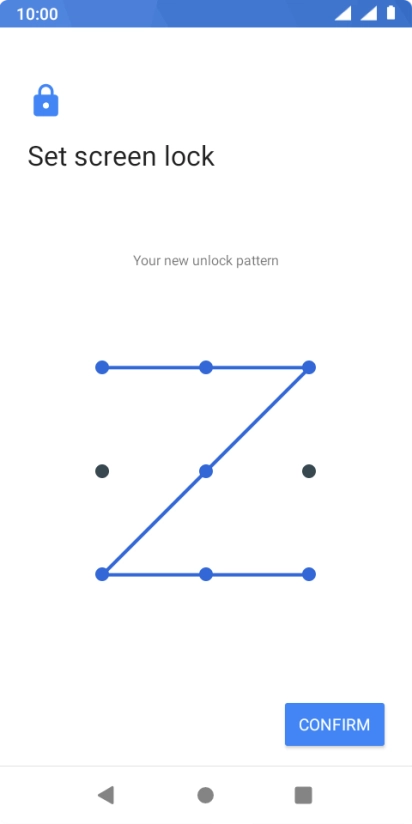 Repeat the selected phone lock code and press CONFIRM.