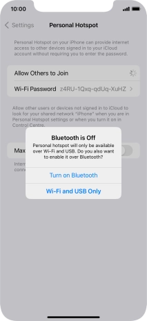 If Wi-Fi is turned on, press Wi-Fi and USB Only.