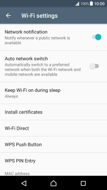 Press Auto network switch to turn the function on or off.
