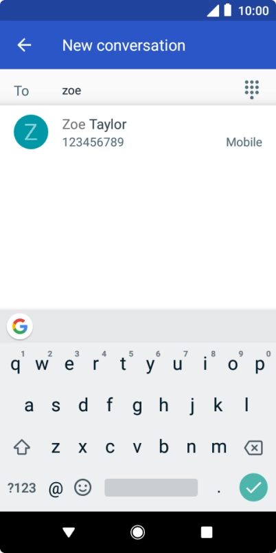 Press the required contact.