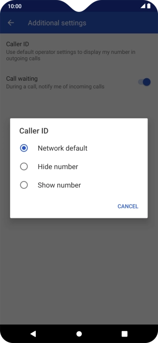 Press Show number to turn on caller identification.